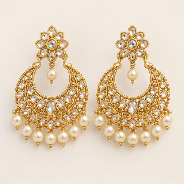 Pearl Chandbali Earrings