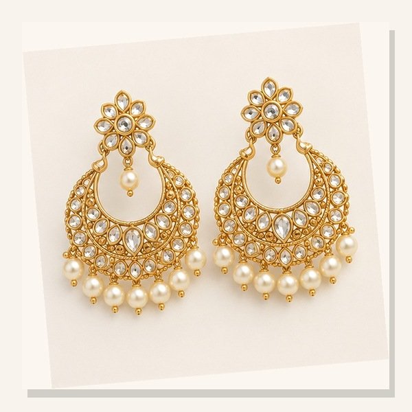 Pearl Chandbali Earrings